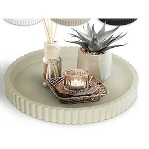 NEW 13-Inch Concrete Round Tray Home Decor for Coffee Table Decor